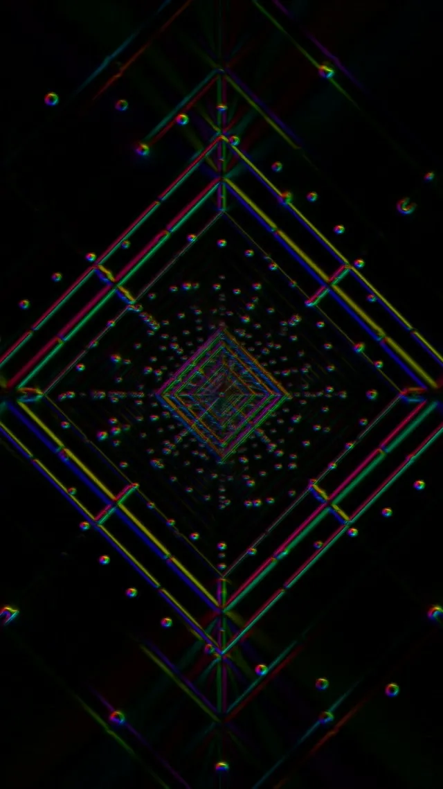 Infinite Neon Diamond Tunnel 9:16 Reels 60fps VJ Loop Screensaver