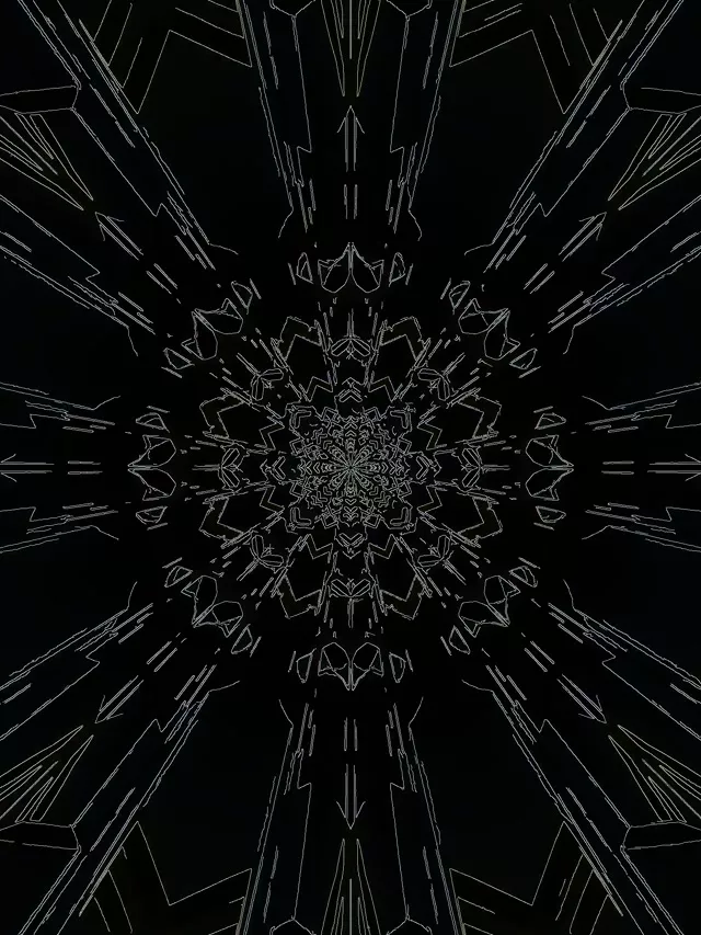 ネオン トンネル ブラック スノーフレーク スクリーンセーバー 3:4 iPad ポートレート 60fps VJ Loop