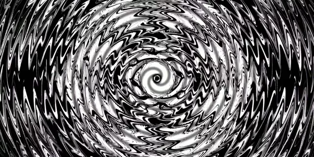 Tunnel Néon Spirale Vortex Noir Blanc VJ Loop 2:1 Univisium 60fps Économiseur d'écran