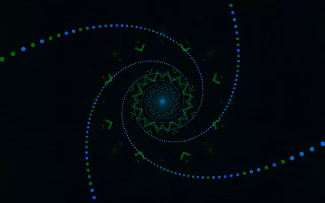 تونل نئون آبی سبز مارپیچی محافظ صفحه MacBook ۱۶:۱۰ VJ Loop 60fps