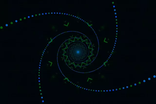 霓虹隧道蓝绿螺旋屏保 3:2 Surface 60fps VJLoops