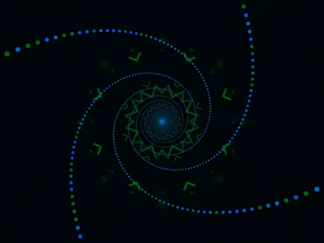 霓虹隧道藍綠螺旋螢幕保護程式 4:3 經典 60fps VJLoops
