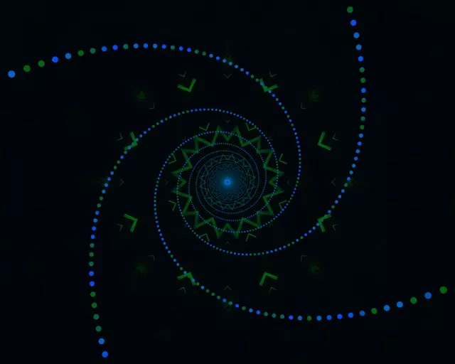 Tunel Neon Spirală Albastru Verde Screensaver 5:4 industrial 60fps Vj loop