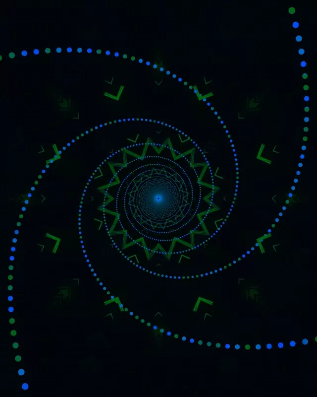 Tunel Neon Spirală Albastru Verde Screensaver 60fps 4:5 Instagram Vj Loop