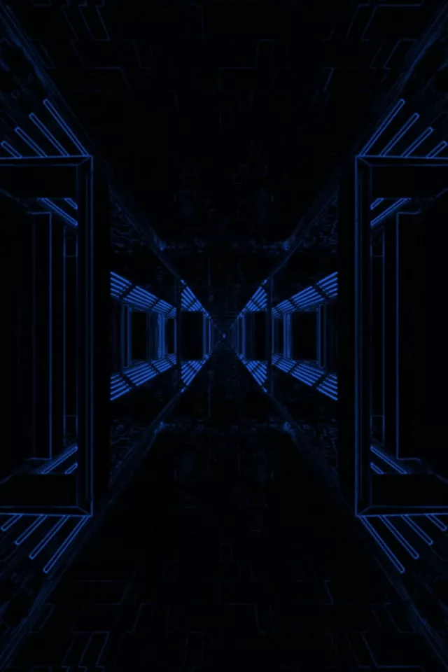 Terowongan Neon Biru Grid Vj Loop 2:3 Photo Portrait 60fps Screensaver