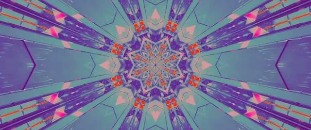 Neon Tunnel Fractal Star Kaleidoscope VJ Loop 2.39:1 Cinemascope 60fps Screensaver