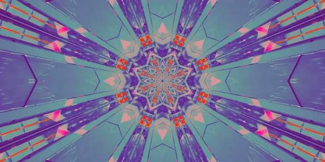 Neon Tunnel Kaleidoscope Star Burst VJ Loop 2:1 Univisium 60fps Screensaver