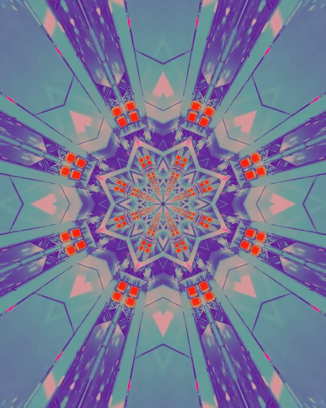 Neon Tunnel Kaleidoscope Star Burst 4:5 Instagram 60fps Screensaver Vj Loop