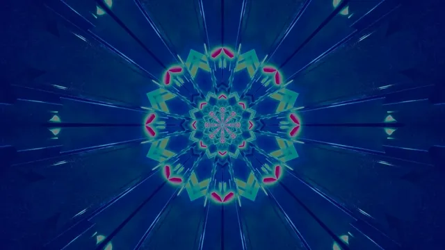 Tunnel Neon Blu Mandala Screensaver 4K UHD 60fps VJ Loop
