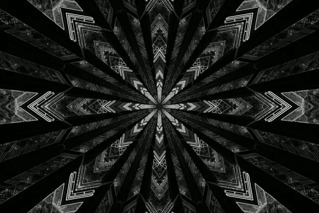 Neonový Tunel B&W Geometrický Spořič 3:2 Surface 60fps VJ Loop