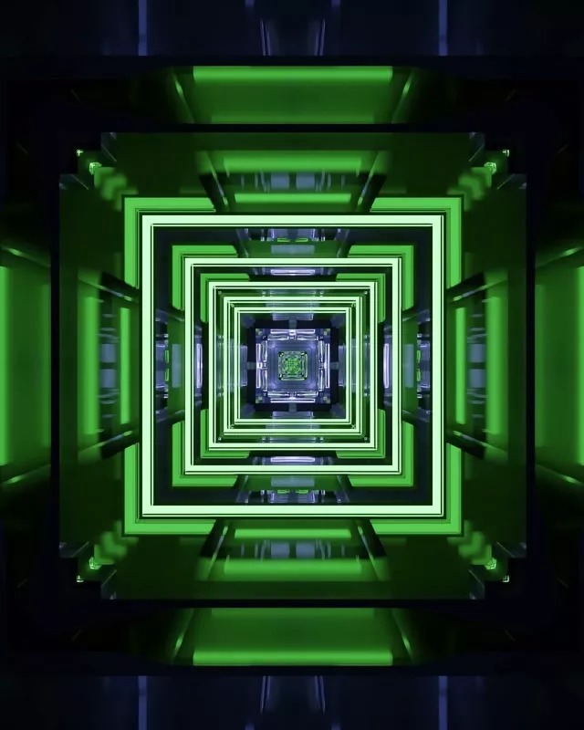 Neon Tunnel Concentric Square Vortex VJ Loop 4:5 Instagram 60fps Screensaver