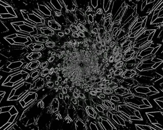 霓虹隧道水晶形狀白色 5:4 工業級 60fps 螢幕保護程式 VJLoops