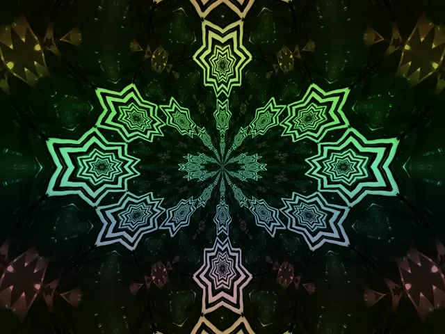 Túnel Neon Caleidoscópio Estrela 4:3 Clássico 60fps Proteção de Tela VJ Loop