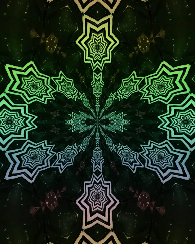 Неонівський Тунель Фрактальний Калейдоскоп Зірка Burst VJ Loop 4:5 Instagram 60fps Заставка