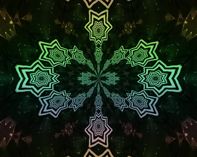 Neon Tunnel Fractal Star Mandala VJ Loop 5:4 industrial 60fps Screensaver