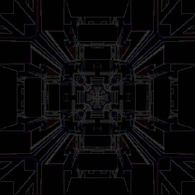 Neon Tunnel Fractal Grid Vortex 1:1 Square 60fps Screensaver Vj Loop