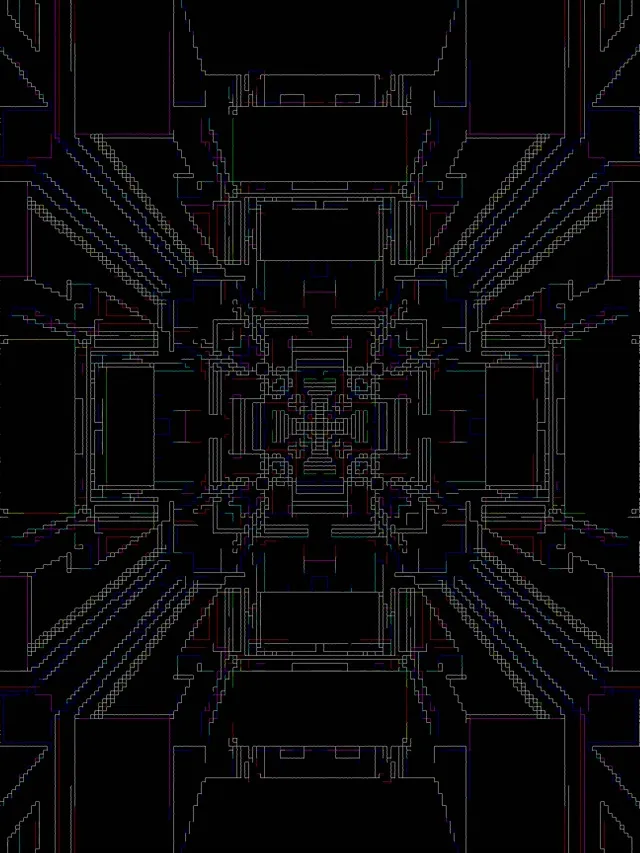 Neon Tunnel Fractal Grid Vj Loop 3:4 iPad Portrait 60fps Screensaver