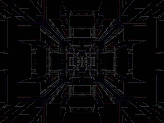 Neon Tunnel Glitch Grid Screensaver 4:3 Classic 60fps Vj Loop