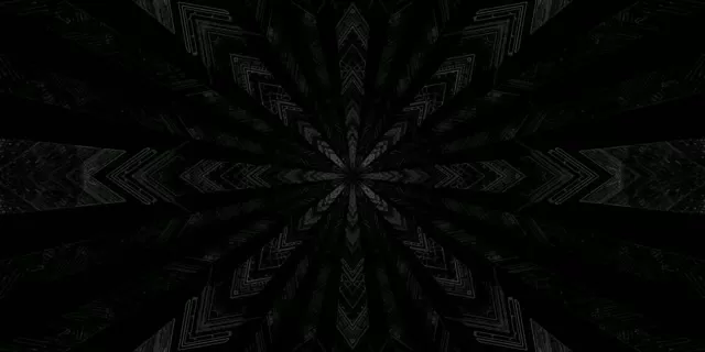 Neon Tunnel Madilim na Berdeng Kaleidoscope Star VJ Loop 2:1 Univisium 60fps Screensaver
