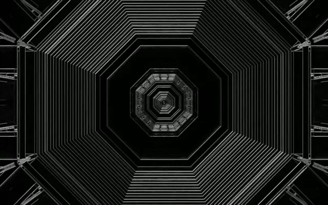 Neon Tunnel Sötét Oktagon Örvény VJ Loop 60fps 16:10 MacBook Képernyővédő