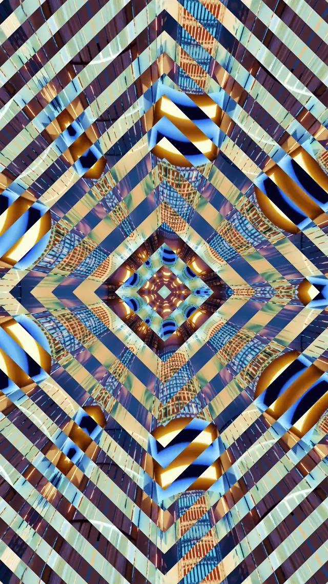 Neon Tunnel Diamond Vortex 9:16 Reels 60fps Screensaver VJ Loop