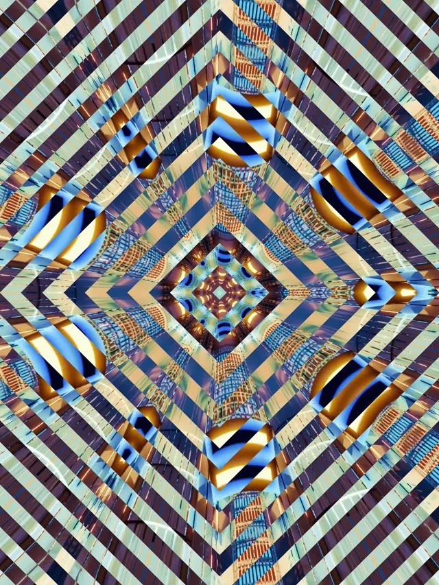 Neon Tunnel Diamond Vortex VJ Loop 3:4 iPad 60fps Screensaver