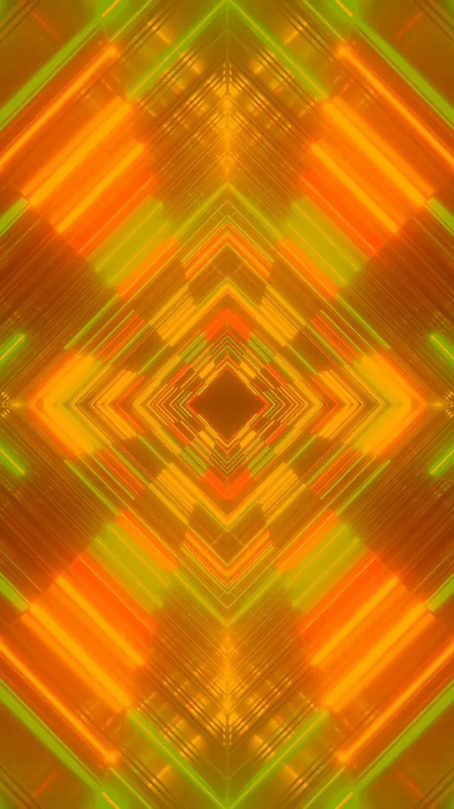Tunnel la Neon Diamond Vortex Vj Loop 9:16 Reels 60fps Screensaver Machungwa Kijani