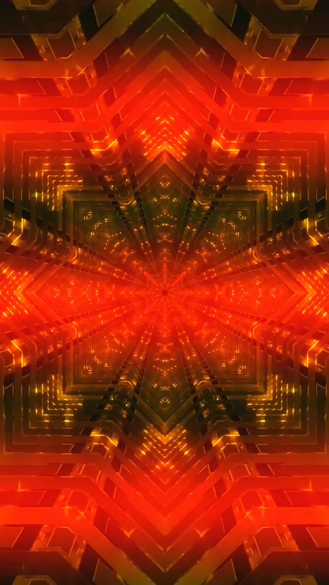 Neon Alagút Tüzes Kaleidoszkóp Kitörés VJLoops 9:16 Reels 60fps Képernyővédő