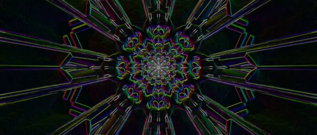 Neon Tunnel Fractal Kaleidoscope 21:9 Ultrawide 60fps Screensaver VJ Loop