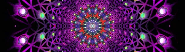 ネオン トンネル フラクタル カレイドスコープ 32:9 スーパーウルトラワイド 60fps スクリーンセーバー Vj Loop