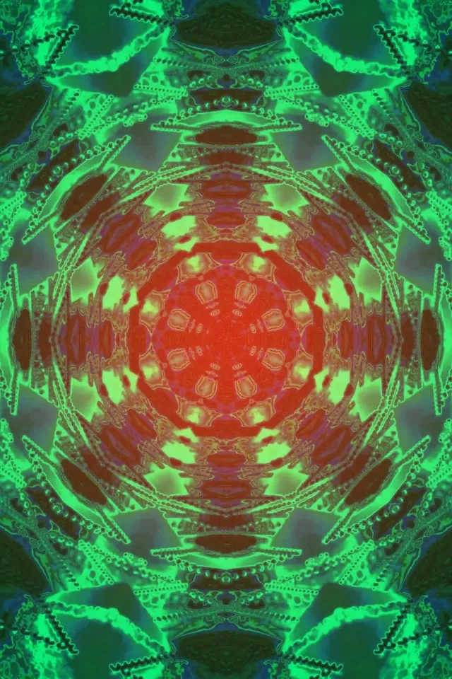 霓虹隧道分形万花筒爆发 2:3 照片竖屏 60fps 屏保 VJ Loop