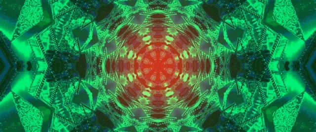 नीयन टनल फ्रैक्टल कैलाइडोस्कोप बर्स्ट 2.39:1 सिनेमास्कोप 60fps स्क्रीनसेवर VJ Loop