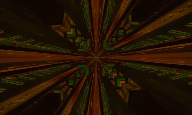 নিয়ন টানেল ফ্র্যাক্টাল ক্যালিডোস্কোপ বার্স্ট 5:3 ওয়াইড 60fps স্ক্রিনসেভার ভিজে লুপ