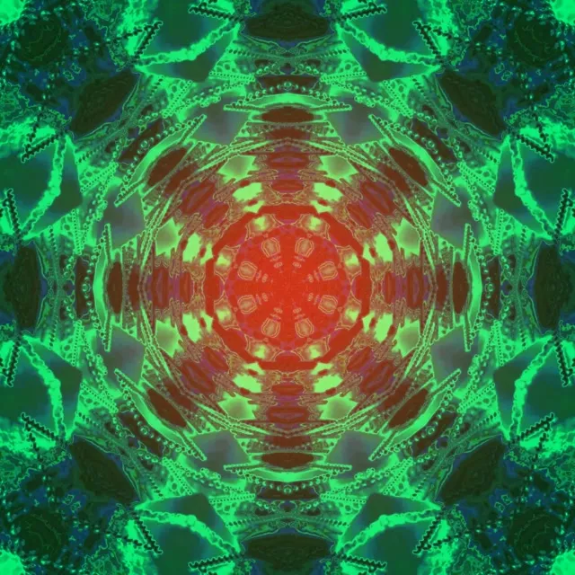 Неонов Тунел Fractal Калейдоскоп Burst VJ Loop 1:1 Square 60fps Screensaver