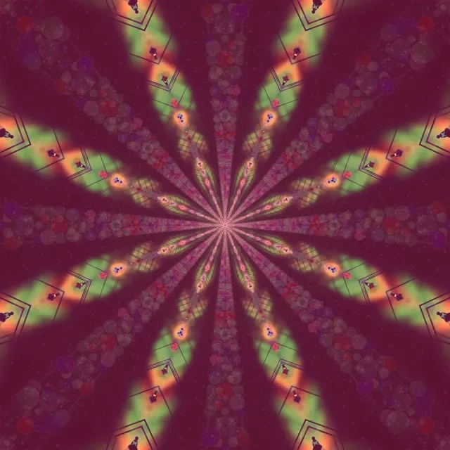 Неонов Тунел Fractal Калейдоскоп Burst VJ Loop 1:1 Square 60fps Screensaver