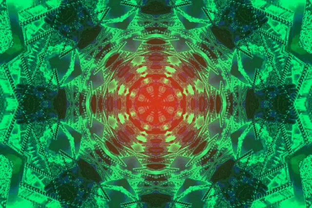 Neon Tunnel Fraktal Kaleidoskop Eksplosjon VJ Loop 3:2 Surface 60fps Skjermsparer