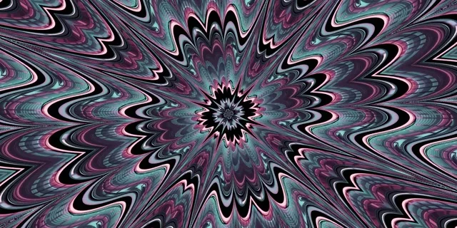 Neon Tunnel Fractal Kaleidoscope Burst VJ Loop 60fps 2:1 Screensaver
