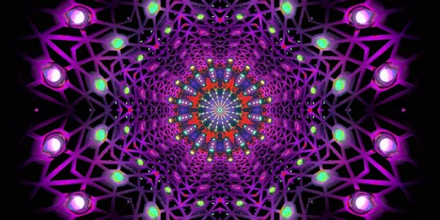 Túnel Neón Caleidoscopio Fractal VJ Loop 2:1 Univisium 60fps Protector de Pantalla