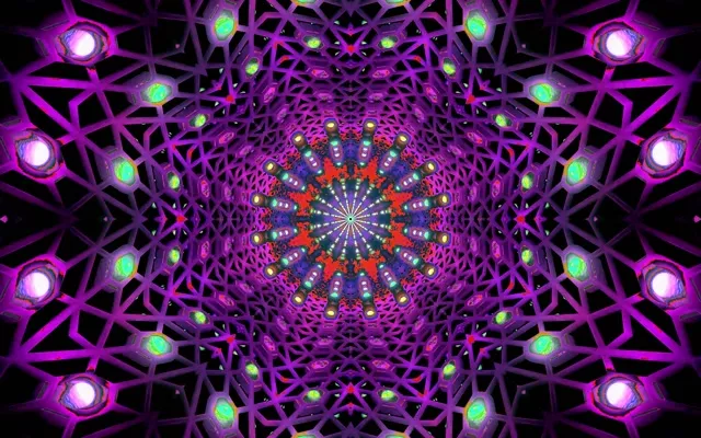 Neontunnel Fraktal Kaleidoskop Vj Loop 60fps 16:10 Macbook Skärmsläckare