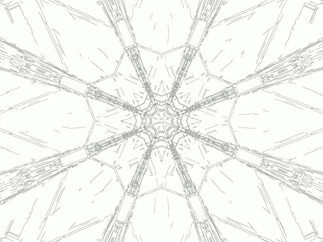 Neon Tunnel Fraktal Snøfnugg Rutenett VJLoops 4:3 Classic 60fps Skjermsparer