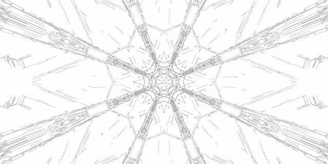 Neon Tunnel Fraktalni Zvezdni Izbruh VJ Loop 2:1 Univisium 60fps Zaslonski Varčevalnik