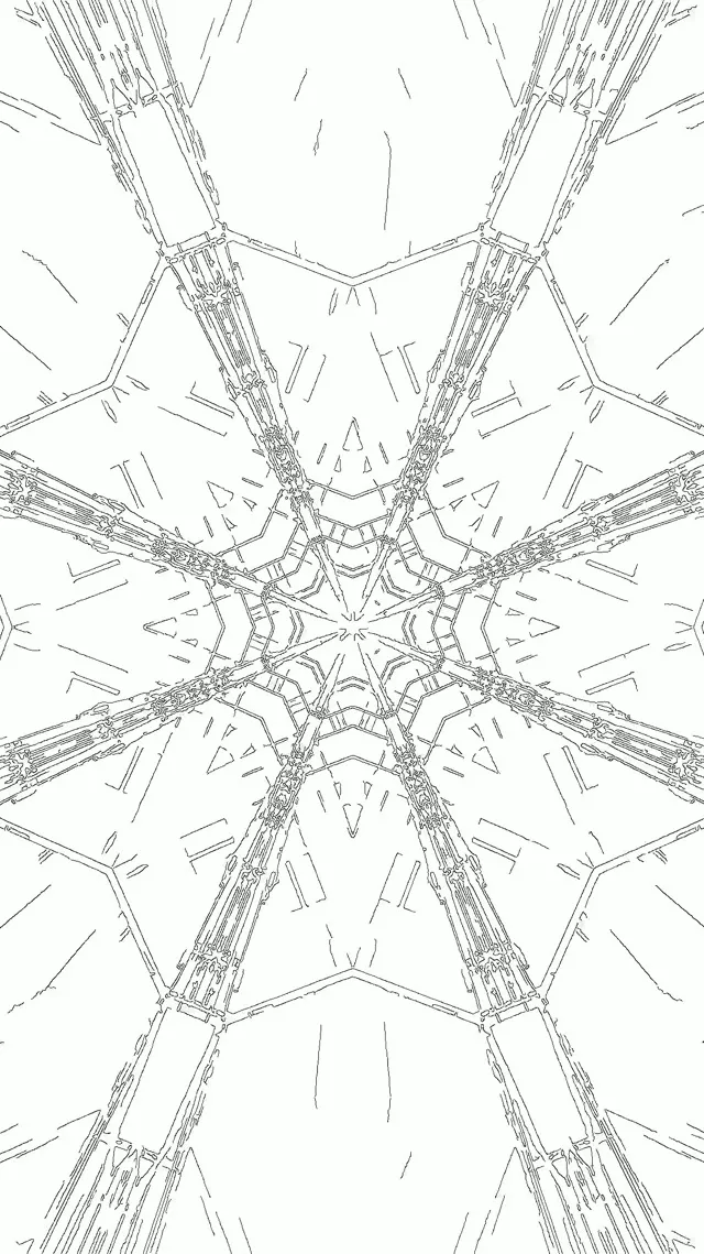 नियॉन टनल फ्रैक्टल स्टार बर्स्ट VJ Loop 9:16 रील्स 60fps स्क्रीनसेवर