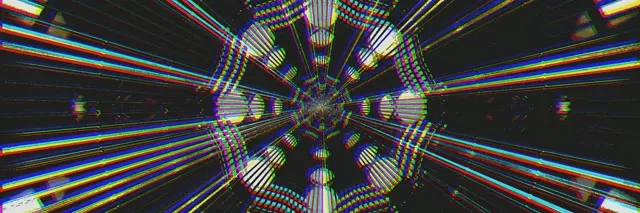 Neon Tunnel Glitch Screensaver 3:1 Triple Wide 60fps VJ Loop