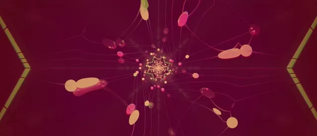 Neon tunel žiariace gule vír VJLoops 21:9 ultraširoký 60fps šetrič obrazovky