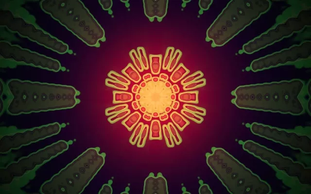 neon tunnel glowing red mandala 16:10 macbook 60fps vj animation screensaver