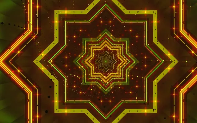 霓虹隧道星形曼陀罗 VJ Loop 60fps 16:10 MacBook 屏保