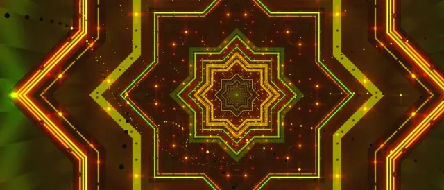 Tunel Neon Kaleidoskop Ylli VJ Loop 21:9 Ultrawide 60fps Ruajtës Ekrani