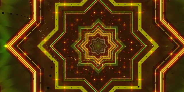 Neon Tunnel Ster Mandala Vj Loop 2:1 Univisium 60fps Schermbeveiliging