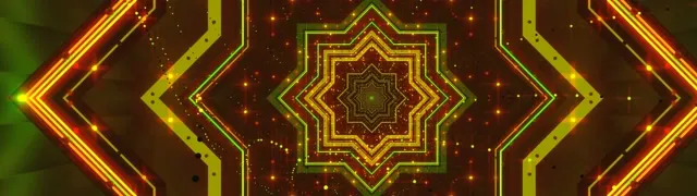 Neontunnel Kuld Täht Kaleidoskoop Vj Loop 32:9 Super Ultralaius 60fps Ekraanisäästja