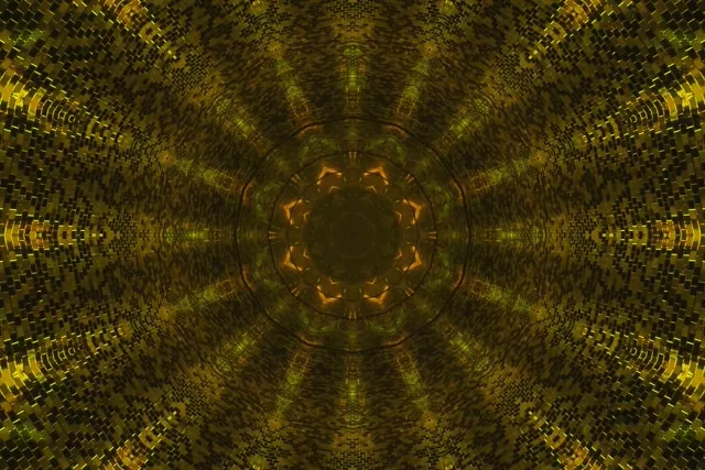 Neon Tunnel Gold Kaleidoskop Vj Loop 3:2 Surface 60fps Bildschirmschoner